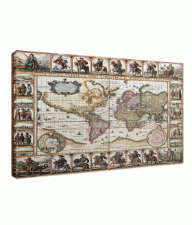 Tablou canvas Globe World old map